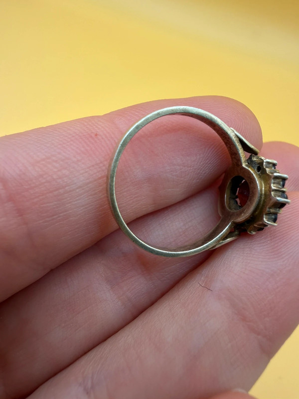 Early 20th century vintage ring in 800 silver with natural garnets, size N~12