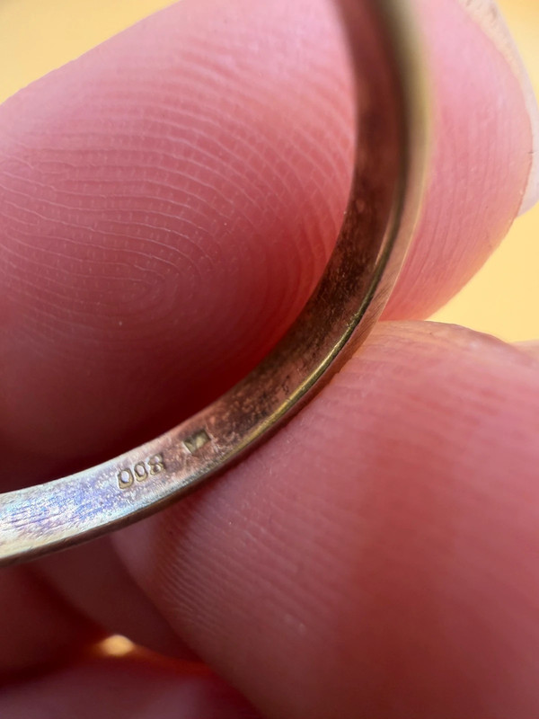 Early 20th century vintage ring in 800 silver with natural garnets, size N~12