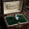 Incredible Vintage Ring – Size I – Featuring Natural Moonstone and Garnet~20