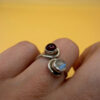 Incredible Vintage Ring – Size I – Featuring Natural Moonstone and Garnet~20