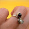 Incredible Vintage Ring – Size I – Featuring Natural Moonstone and Garnet~20