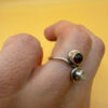 Incredible Vintage Ring – Size I – Featuring Natural Moonstone and Garnet~20