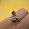 Incredible Vintage Ring – Size I – Featuring Natural Moonstone and Garnet~20