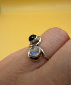 Incredible Vintage Ring – Size I – Featuring Natural Moonstone and Garnet