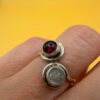 Incredible Vintage Ring – Size I – Featuring Natural Moonstone and Garnet~20