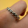 Unique Vintage 925 Sterling Silver Ring featuring Skulls, Size P~20