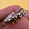 Unique Vintage 925 Sterling Silver Ring featuring Skulls, Size P~20