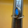 Vintage ring with a natural moonstone, sterling silver 925. Size M~20