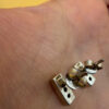 Sterling silver stud earrings with diamond and ruby~38