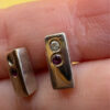 Sterling silver stud earrings with diamond and ruby~38