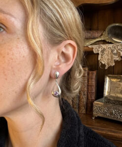 Vintage sterling silver amethyst earrings