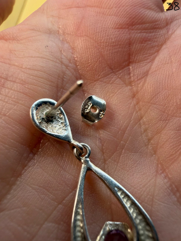 Vintage sterling silver amethyst earrings
