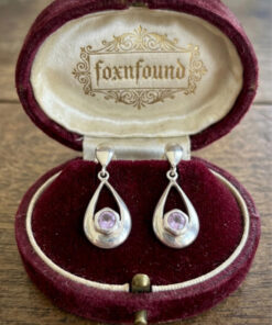 Vintage sterling silver amethyst earrings