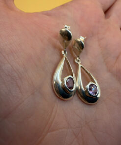 Vintage sterling silver amethyst earrings