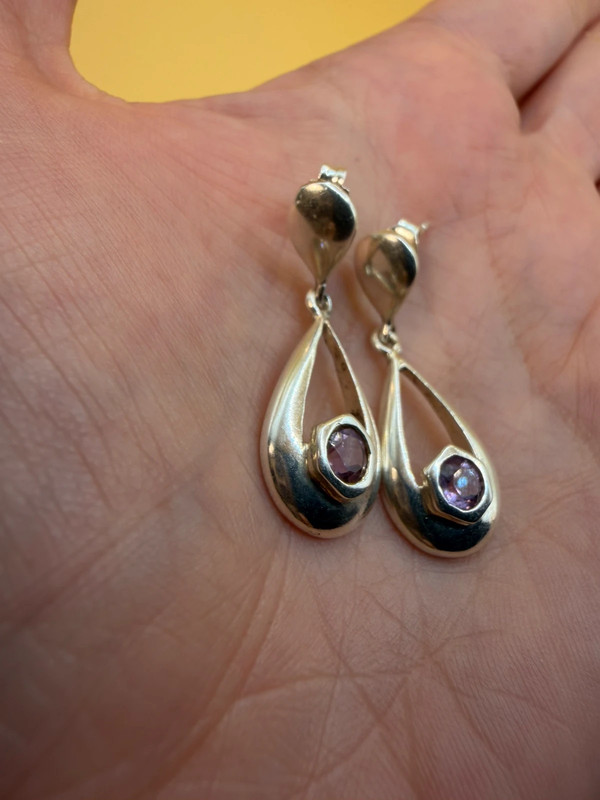 Vintage sterling silver amethyst earrings