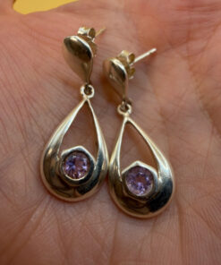Vintage sterling silver amethyst earrings