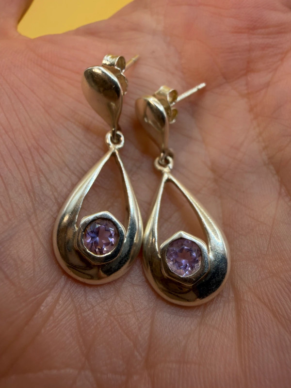 Vintage sterling silver amethyst earrings