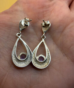 Vintage sterling silver amethyst earrings