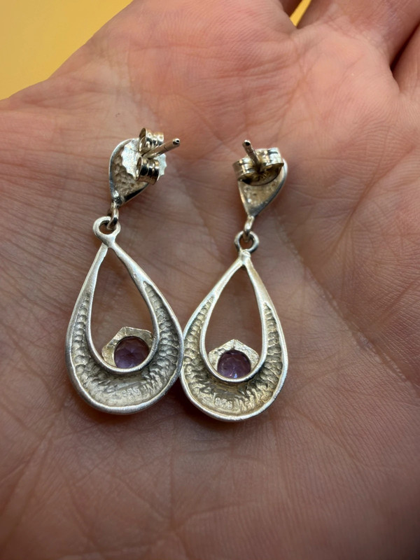 Vintage sterling silver amethyst earrings