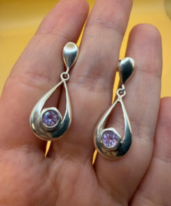 Vintage sterling silver amethyst earrings