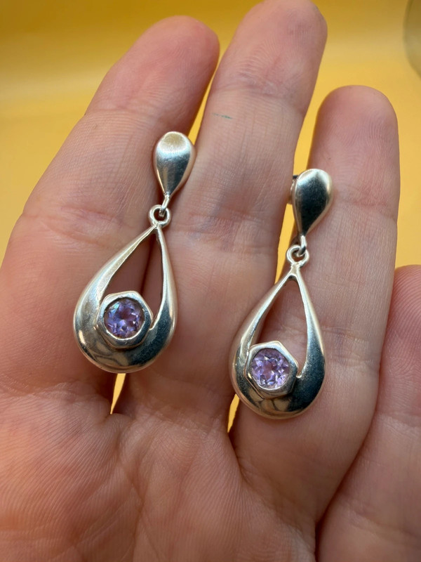Vintage sterling silver amethyst earrings