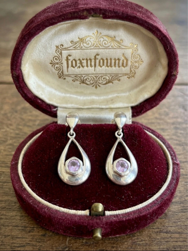 Vintage sterling silver amethyst earrings