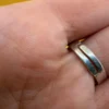 Sterling silver 925 adjustable ring with natural topaz, size N