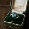 Sterling silver 925 adjustable ring with natural topaz, size N