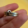 Sterling silver 925 adjustable ring with natural topaz, size N