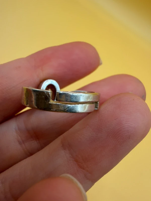 Sterling silver 925 adjustable ring with natural topaz, size N