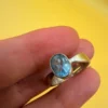 Sterling silver 925 adjustable ring with natural topaz, size N