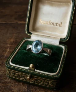 Sterling silver 925 adjustable ring with natural topaz, size N