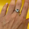 Sterling silver 925 adjustable ring with natural topaz, size N