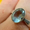 Sterling silver 925 adjustable ring with natural topaz, size N