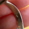 Sterling silver 925 adjustable ring with natural topaz, size N