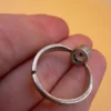 Sterling silver 925 adjustable ring with natural topaz, size N