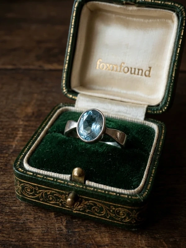 Sterling silver 925 adjustable ring with natural topaz, size N