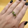 Vintage Sterling Silver Two Peridots( Worn On Top)  Ring -UK Size N~38