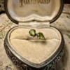 Vintage Sterling Silver Two Peridots( Worn On Top)  Ring -UK Size N~38