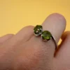 Vintage Sterling Silver Two Peridots( Worn On Top)  Ring -UK Size N~38