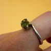 Vintage Sterling Silver Two Peridots( Worn On Top)  Ring -UK Size N~38