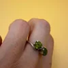 Vintage Sterling Silver Two Peridots( Worn On Top)  Ring -UK Size N~38