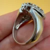 Bold statement ring with multiple citrines, 925 sterling silver, size N~47