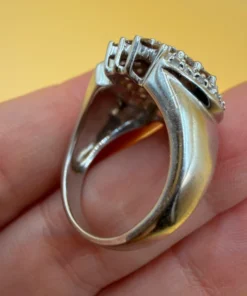 Bold statement ring with multiple citrines, 925 sterling silver, size N