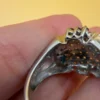 Bold statement ring with multiple citrines, 925 sterling silver, size N~47
