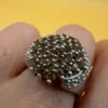 Bold statement ring with multiple citrines, 925 sterling silver, size N~47