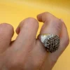 Bold statement ring with multiple citrines, 925 sterling silver, size N~47