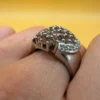 Bold statement ring with multiple citrines, 925 sterling silver, size N~47