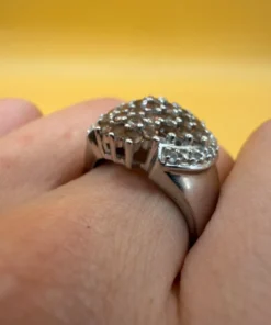 Bold statement ring with multiple citrines, 925 sterling silver, size N