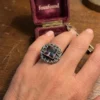 Sqaure Synthetic Mystic Topaz Faceted 925 Silver Plated Ring Uk K